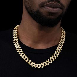 Fine Hip Hop Jewellery Sier Iced Out Necklace Gold Plated Moissanite Cuban Link Chain