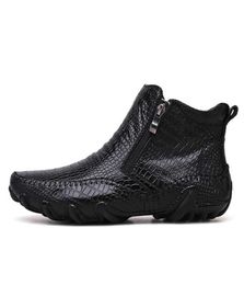 Fashion Quality Leather Men Boots Winter warm casual shoes Men Footwear Zipper Male Ankle Black boots botas hombre Rubber 2011279709856