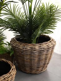 Vases Wabi-sabi Vine Weaving Basket Flower Trellis Plant Floor Pot Idyllic Hand-woven Storage