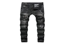 Ripped Men Jeans Size 2842 Fashion Black Men Skinny Distressed Denim Jeans With Holes Destroyed Brand Designer Jean Pants J1807082238795