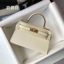 Genuine KY Handbagsbags High Designer End Quality Palm Print Mini Second Generation Leather Women's One Shoulder Portable Messenger