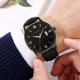 Wristwatches Mens Watches Top Business Wrist Watch Men Date Alloy Leather Analogue Quartz Sport Male Clock Reloj Hombre 2024