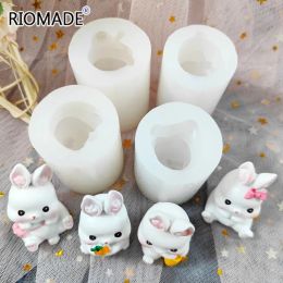 3D Cute Rabbit Silicone Mould Bunny Model Chocolate Dessert Kitchen Baking Cake Mould Easter Fondant Cake Decorating Tools