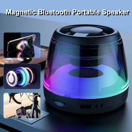 Portable Speakers Magnetic portable Bluetooth speaker mini car speaker phone holder USB wireless speaker tower with RGB light subwoofer S245287