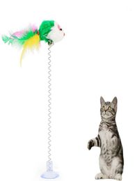 Legendog 1pc Cat Toy Funny Interactive Suction Spring Cat Toy Cat Feather Wand Teaser Pet Supplies Favor Rand qylNFe2111408