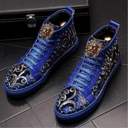 Tenis Maskulino Herren High Top Boots Korean Fashion Set Diamond Casual Herrenschuhe Zapatos Hombre A7