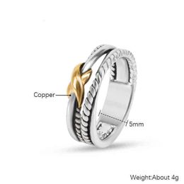 For Trendy Ring Ladies Layer Rings X Designer Fashion Jewellery AAA Love Double Womens Men Braided Couple Birthday Party Gift 352u