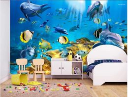 Wallpapers Custom Po Wallpaper For Walls 3 D Murals HD Ocean Underwater World Children's Room Mural TV Background Wall Paper