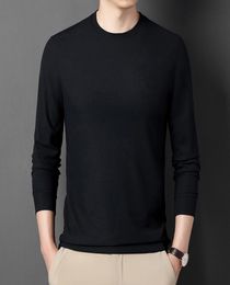 suéter de moda casual masculina malha nova cor de cor de pescoço redondo de cor de baixo