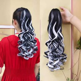 2023 new wig ponytail womens long curly hair invisible grip style ponytail hair braid