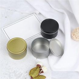 Storage Boxes Bins Top Candle Jars 3Oz 4Oz With Lids Mini Tin Box Sealed Jar Packing Jewellery Candy Small Cans Coin Earrings Headpho Dhpr9