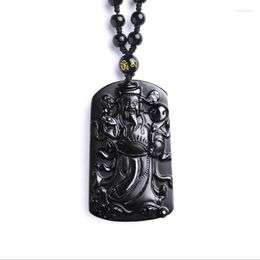 Pendant Necklaces Men Women's God Of Wealth Pendants Real Natural Obsidian Beaded Necklace Money Come Amulet Boutique JewelryPendan 267Z