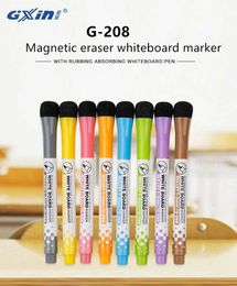 Watercolor Brush Pens Markers Gxin G-208 8-piece Scratchable Mark Set Color Magnet Whiteboard Ink Pen School Teacher Resources Childrens Graffiti Painting WX5.27