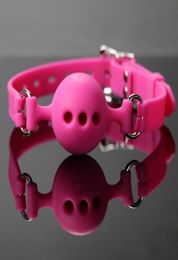 Pink 3 Sizes Choose Silicone Ball Silicone Mouth Gag Sex Products Toys BDSM Bondage Adults Games Mouth Stuffed Open Mouth Gags Y185224380