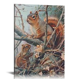 Squirrel Wall Art Picture Canvas Print Posters Artworks Bedroom Living Room Decor