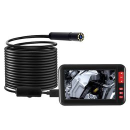 4.3 Inch Industrial Endoscope Borescope Digital Inspection Cameras Built-in 8pcs LEDs 8mm Lens High-definition 1080P Display Screen