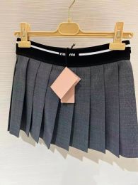 Designer women's short skirts Summer girls classic pleated mini maxi skirts Slim black A-line skirt Small leather dress multiple styles Size S-M