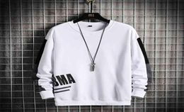 Men Sweatshirt Autumn Streetwear Hip Hop Sweatshirt White Crewneck Pullovers Fashion Oneck Shirt Casual Wear 100 Polyester 210922262426