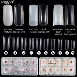 500pcs Box Kit Clear Natural Fake Nail Tips Full /Half Cover French False Nail Art Acrylic Finger UV Manicure Tools