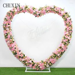 Decorative Flowers Wedding Love Arch Frame Mariage Row Runner Backdrop Stand Background Home Outdoor Party Scene Layout Metal Shelf Props