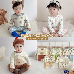 Clothing Sets Korean Casual Baby Home Clothes Two Piece Set Kids Boys Girls Long Sleeve Pajamas Spring Autumn Children Underwear Outfits