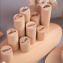 Jewellery Organiser Ring Chains for Jewellery Making Wooden Ring Display Showcase Jewellery Packaging Stand Ring Hoder Shelf for Store