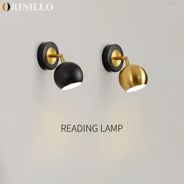 Wall Lamp Modern Minimalist Rotating Light LED Reading Bedroom Bedside Spotlight El Hallway