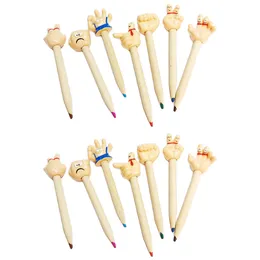 Party Favour 12 Pcs Cute Finger Pencil Top Toppers Funny Cup Cake Toys Mini Novelty Vending Supply Kids Classroom Gift