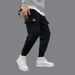 Men's Pants Male Hiking Cargo Relaxed Fit Drawstring Elastic Waist Joggers Sweatpants Sports Men Korean Fashion Sportswear