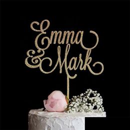 Other Event & Party Supplies Custom Wedding Cake Topper With Couple Last Name Personalised Mr Mrs Calligraphy Decor For Anniversary Dr Dh3Be
