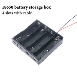 High Quality 1 2 3 4 Slots Black Plastic 18650 Battery Case Holder Storage Box with Wire Leads for 18650 Batteries 3.7V