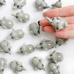 5Pcs Mini Elephant Animal Miniature Resin Figures Fairy Garden Accessories Micro Landscape Dollhouse DIY Craft Decoration 240528