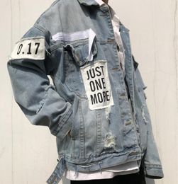 2018 denim jacket Men039s high quality denim jackets Hip Hop of dissolved streetwear vintage Mens jacket jean clothing size MX6140296