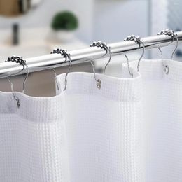 Shower Curtains 24 Pcs Curtain Rings Rust-Resistant Metal Hooks For Bathroom Curt