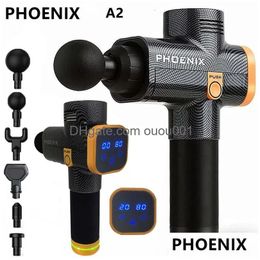 Massage Gun Mas Phoenix A2 Muscle Relaxation Deep Tissue Masr Dynamic Therapy Vibrator Sha Pain Relief Back Foot 230824 Drop Delivery Dhaot