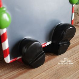 Lovely Santa Claus Put A Gift Small Blackboard Welcome Card Shop Christmas Decorations
