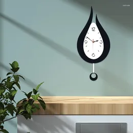 Wall Clocks Creative Simple Water Drop Shape Clock Swing Quartz Mute Bedroom Home Living Room Decoration