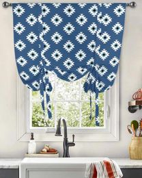 Curtain Bohemian Aztec Texture Window For Living Room Home Decor Blinds Drapes Kitchen Tie-up Short Curtains