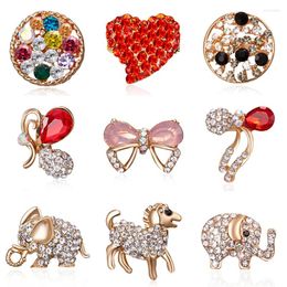 Brooches Rinhoo Fashion Women Brooch Sparkling Crystal Rhinestones Snowflake Wedding Pin Animal Horse Elephant Winter Jewellery