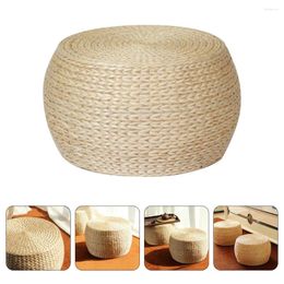 Pillow Round Ottoman Stool Chair Yoga Footrest Hand Knitted Braided Pouf Woven Stepping Kids
