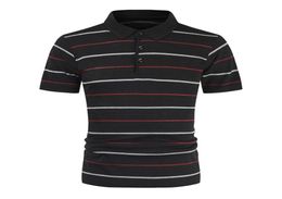 Men039s Polos 2021 Summer Striped Mens Casual Business Shortsleeved Lapel Loose Large Size Men Tshirt Work Clothes 402944503