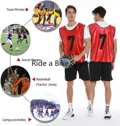 Scrimmage Training Vest (12 Pack) Team Sports Pinnies Jerseys for Adult Youth Soccer Bibs Numbered Practice Jerseys