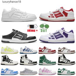 AAA Top Quality AM Women Mens Skel Low Designer Shoes Gym Red White Black Court Purple Denim Bred Toe Pine Green amiritys amiriiitys amirirs amiriitys amirilitys QOWV