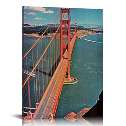 Das Golden Gate Bridge Plakat Leinwand Kunstplakat Bild moderne Bürofamilien Schlafzimmer Dekorative Poster Geschenk Wanddekoration Malplakate Poster