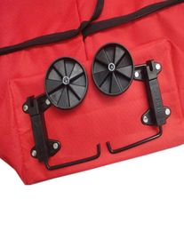 Storage Bags 1Pcs Shopping Trolley Bag Portable Oxford Foldable Carrying Cart Reusable Wheels Rolling Organizer47771471214330