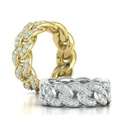 MEDBOO OEM Jewelry Hip Hop 9K/10K/14K/ Gold Moissanite Diamond Cuban Link Heavy Chain Ring Jewellery For Men