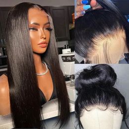Brazilian Straight Lace Front Wig Full Lace Front Human Hair Wigs for Women 40 Inch Black 13x4 Bone Straight Hd Lace Frontal Wig Cjdho
