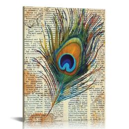 Peacock Feather Vintage Dictionary Art Druku