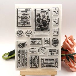 KLJUYP Vintage Tickets and Postmarks Clear Stamps Scrapbook Paper Craft Clear stamp scrapbooking