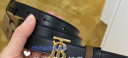 Designer Borbaroy belt fashion buckle genuine leather 8 55 off British Womens Gold Buckle Double sided Belt 80718311